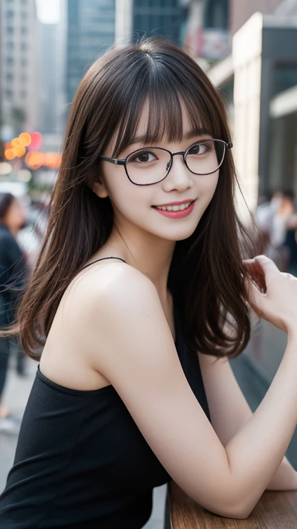 Ultra-detailed 8K CG、huge breasts、perfect female body、big breasts、small face、swimsuit、(plus size model)、ecstatic expression、sharp focus、Highly detailed face and skin texture、japanese woman、high school student、Square glasses、black hair、long hair、long legs、thin legs