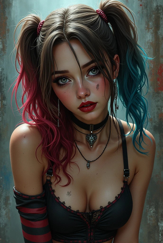 Skinny girl dressed in black latex on her knees, Red hair,strap on your neck, in a basement, handcuffed maid costume, looking up into a camera 1:6, fish eye, red ball gag in mouth, scared, blood stained on the wall