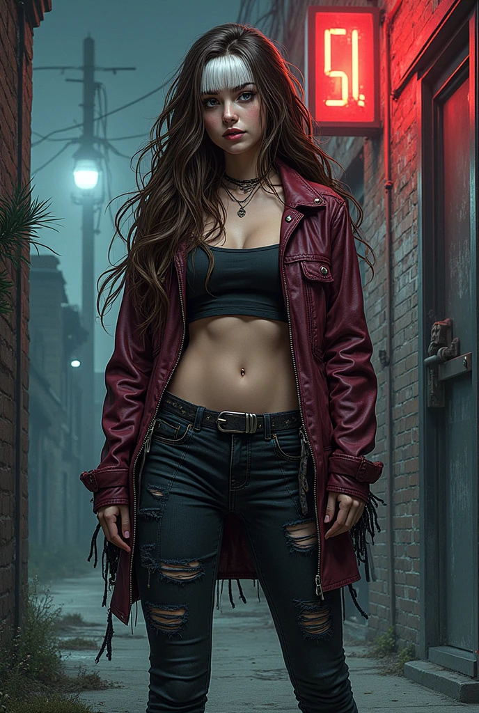 A devilish sexy woman
In hell with red fire and satanic sign background
With a big and thick blue Star of David necklace
With many satanic tattoos on the forearm and thigh
with horns
Beautiful face
With a devilish laugh and angry eyes
With black shorts and black bra
With a bloody body
with a bloody hand stretched out towards the front