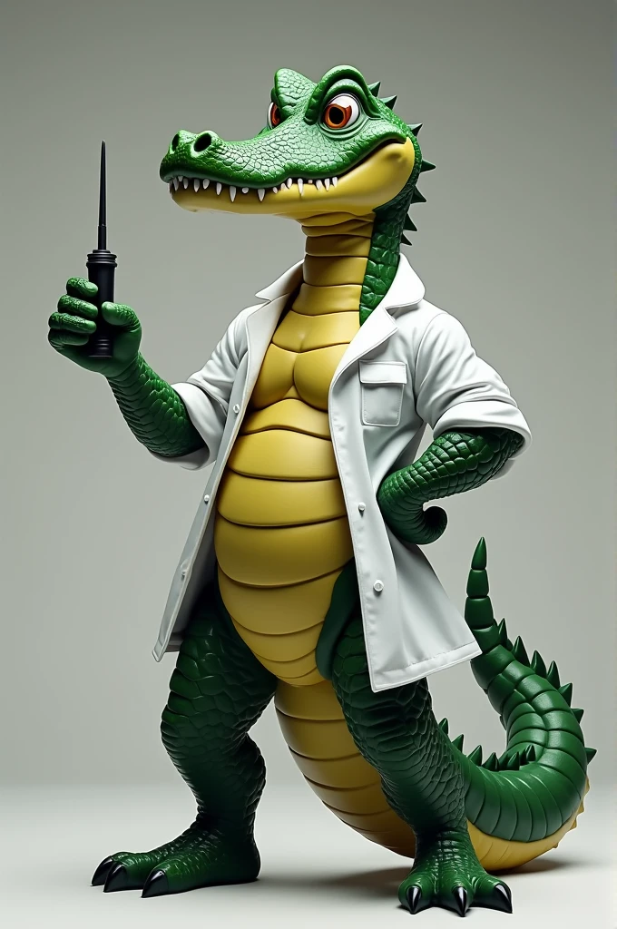 (nude furry lizardman with penis) full body, wearing a lab coat on a deserted beach.