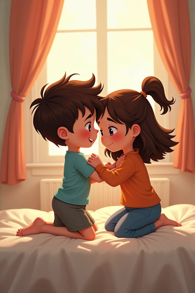 Tickling on girl's belly