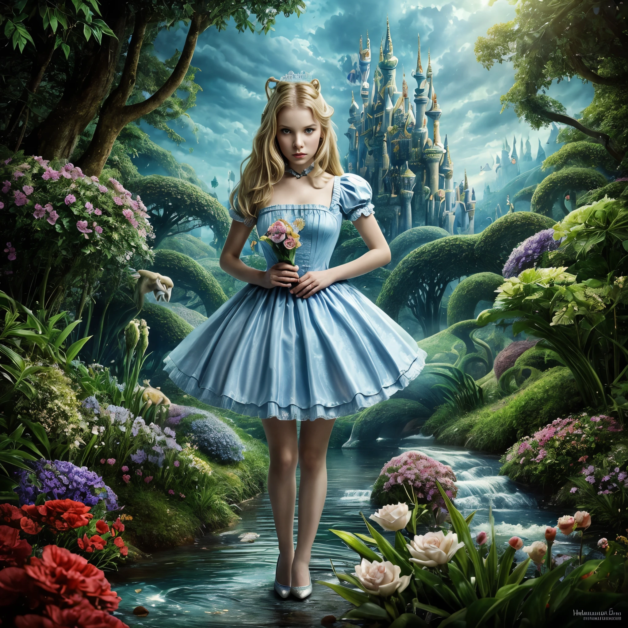 Alice in Wonderland, Magical Creatures Around You, Masterpiece, Detailed