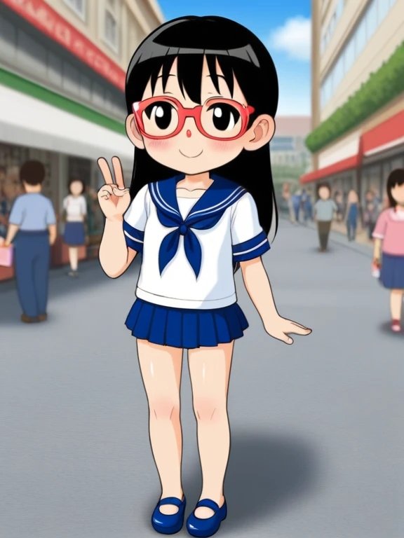 
high quality，Very young ，1 person，A shy smile，Fisheye Lens，shy，、Very cute girl，baby face，Chibi，Glasses，Very kinky girl，Child body type，Very short stature，Flat Chest，Sailor suit，Shopping Street，In a crowd of people，Cunning gestures，Child&#39;s body shape，Short legs，Small child，Very small ass，Spread your legs，Very big erect clitoris，Moriman，Urine stains，Spasming and open anus，Squat，Girl&#39;s Temptation，