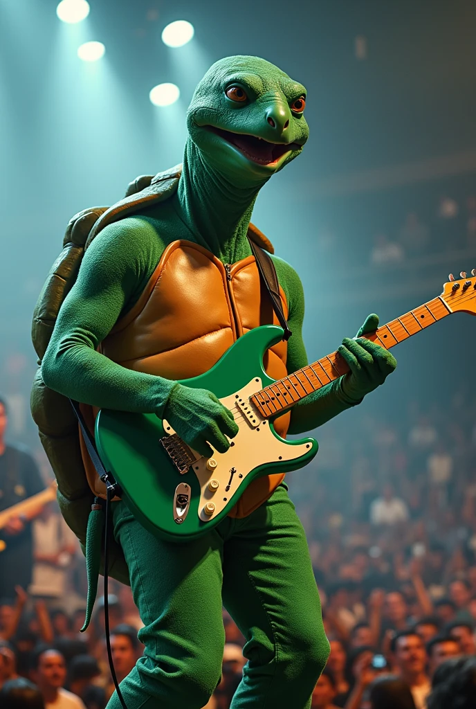 A swift woman (nude) is raping a slimy alien tentacle beast, live performance at concert
