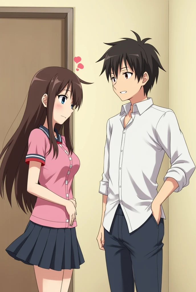 A boy putting his penis in an anime girl 