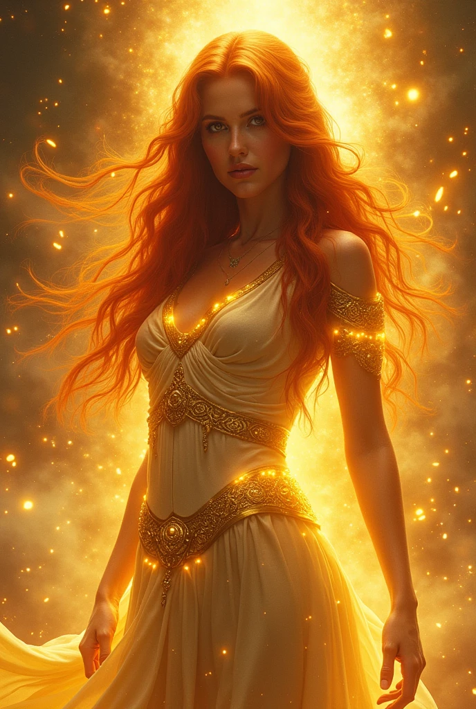 Un primer plano de una mujer con fuego y llamas en su cuerpo, con ardientes alas doradas de llamas, con ardientes alas doradas, epic fantasy art style, Arte conceptual | Artgerm, Phoenix Warrior, Artgerm extremadamente detallado, epic fantasy digital art style, female lord of change, Retrato completo de Elementalist, epic exquisite character art
