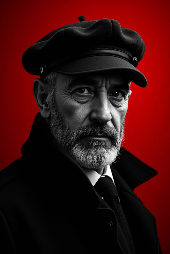 ( <lora:ChristopherLeeOld:.9>) Portrait photo of (clo1) a man with short hair and beard, Detailed face, (perfect eyes), (realistic matte skin:1.1), perfect body, wearing ((Sailor Officer Costume, Admiral Hat, Double-Breasted Coat, Officer Belt, Knee-High Boots)), Modelshoot style, Professional Photography, soft lighting, PHOTOREALISTIC, Realistic, standing in dark studio background, blurred background, volumetric fog,. RAW, analog style, sharp focus, 8k, HD, DSLR, high quality, Fujifilm XT3, film grain, award winning, masterpiece,