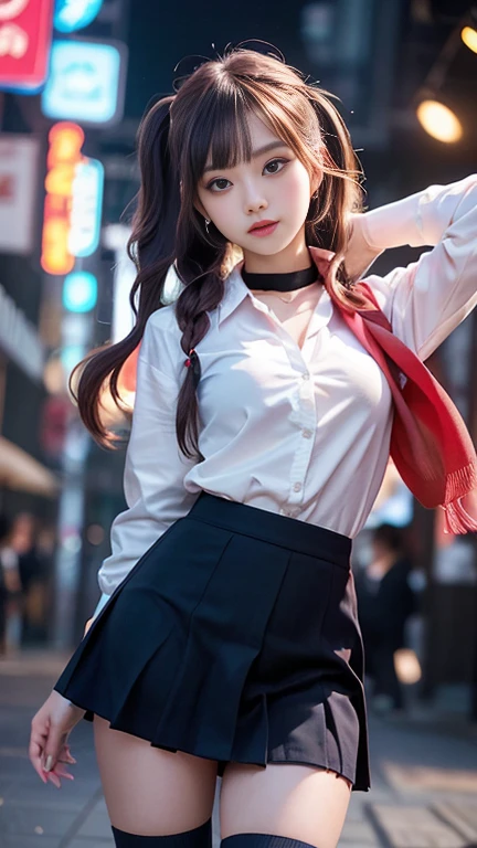 8K, nffsw:1.2,, (hyper realisitic:1.35), (Realistic:1.4), 1 beautiful Korean girl,__expression__,(School uniform:1.4),独奏、Please turn around and show me your butt, standing on his back looking back, Show more ass, hands on butt、12-year-old woman、A smile、Legs open、black lace see-through panties、white sock、A smile、bangss、、A dark-haired、eye shadow、Crab crotch、 (Butt view), Perfect ass、waist - shot、Bend over and stick your ass out and show it、thigh closeup, bottom body close up、Woman showing off her butt underwear illuminated from behind,、Crowded intersections、A path that many people take、Bustling downtown、