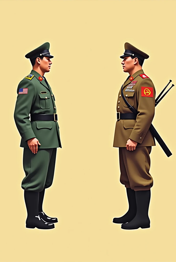 Fotografia em preto e branco de 1936 de dois soldados homens fascistas usando uniformes estilo nazista,com camisas simples militares,Pants,military boots and caps posing standing in an open field