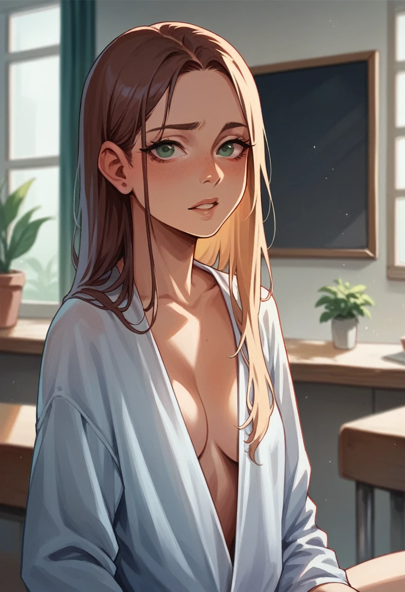 (best quality: 1.2), clean face, (masterpiece: 1.2, 8k) perfect anatomy, 1girl,a beautiful fashion model ,(masterpiece, official art, best quality shiny hair, blonde hair with streaks in hair, full lips, big breasts, looking at viewer, (((naked bukake)))