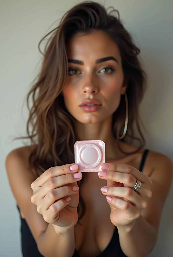 holds in hands condom in wrapper,holding condomwrapper, <lora:ÐÐ±ÐµÑÑÐºÐ° Ð¿ÑÐµÐ·ÐµÑÐ²Ð°ÑÐ¸Ð²Ð° Ð² ÑÑÐºÐ°Ñ(holds in hands condom in wrapper,holding condomwrapper):1>, 1girl, in full growth, best quality, masterpiece, good quality