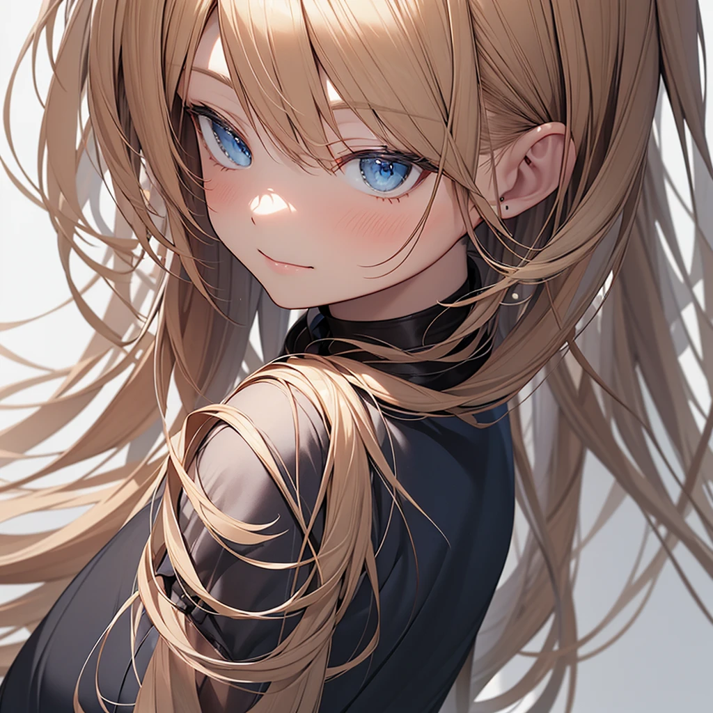 Blonde woman with long hair and a blue dress posing for a photo - SeaArt AI