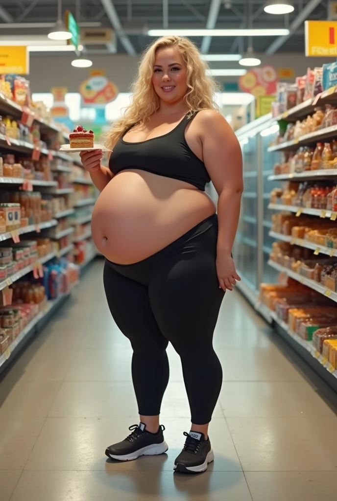 a extremely obese pregnant black business woman is shopping at the alternative style boutique, soakingwetclothes