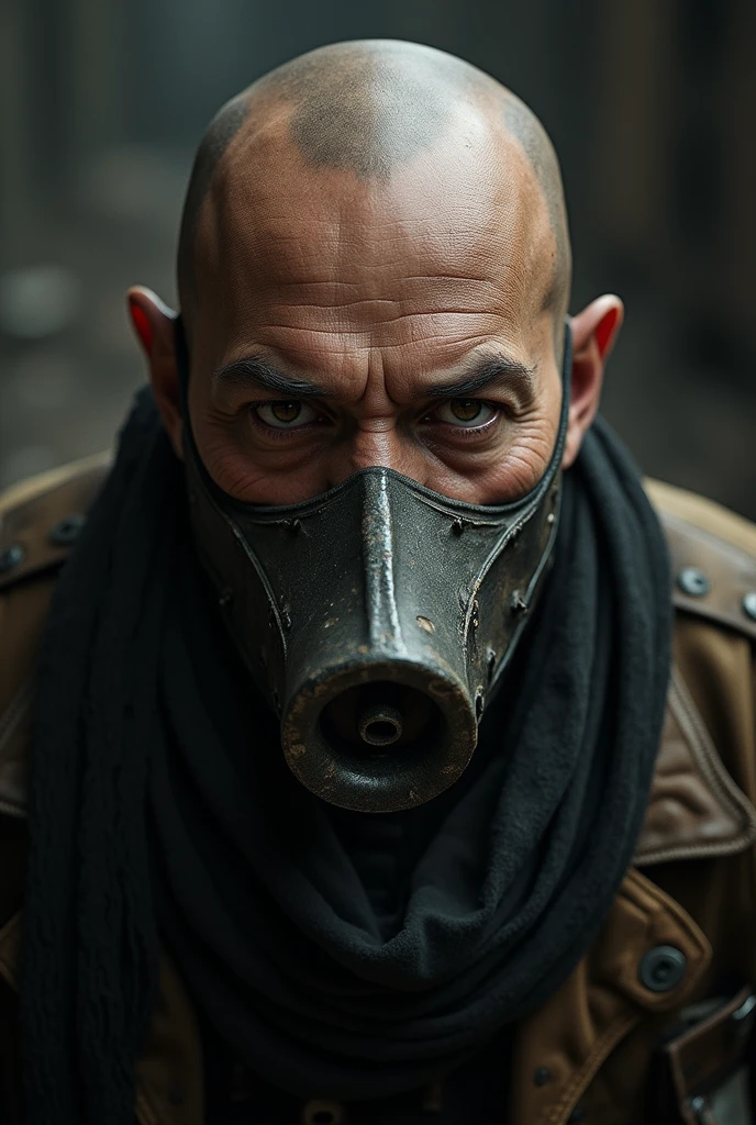 Prompt: (masterpiece)+, (extremely (realistic)+,a portrait of an extremely ugly Massive nazi-satanist post-apocalyptic raider punk. bad skin, dirty skin, scars and bruises, warpaint, dressed in a black leather jacket over bare chest and raider gear, makeshift outfit. Mad max. Raider. evil grin. Crazy stare. Front photo. Looking in camera. volumetrics dtx, Photorealistic, ultra detailed, Artstation trending, very very detailed, realistic shaded lighting, dynamic shadows, detailed Night riot streets background, upper body, professional photograph of a detailed skin, sharp focus, dramatic, award winning, cinematic lighting, octane render, unreal engine, volumetrics dtx, Photorealistic, ultra detailed, Artstation trending, very very detailed, hyperrealistic, fine details, realistic shaded lighting, dynamic shadows, Night riot streets background, add_detail:1, skin pores and wrinkles, details.,More Reasonable Details