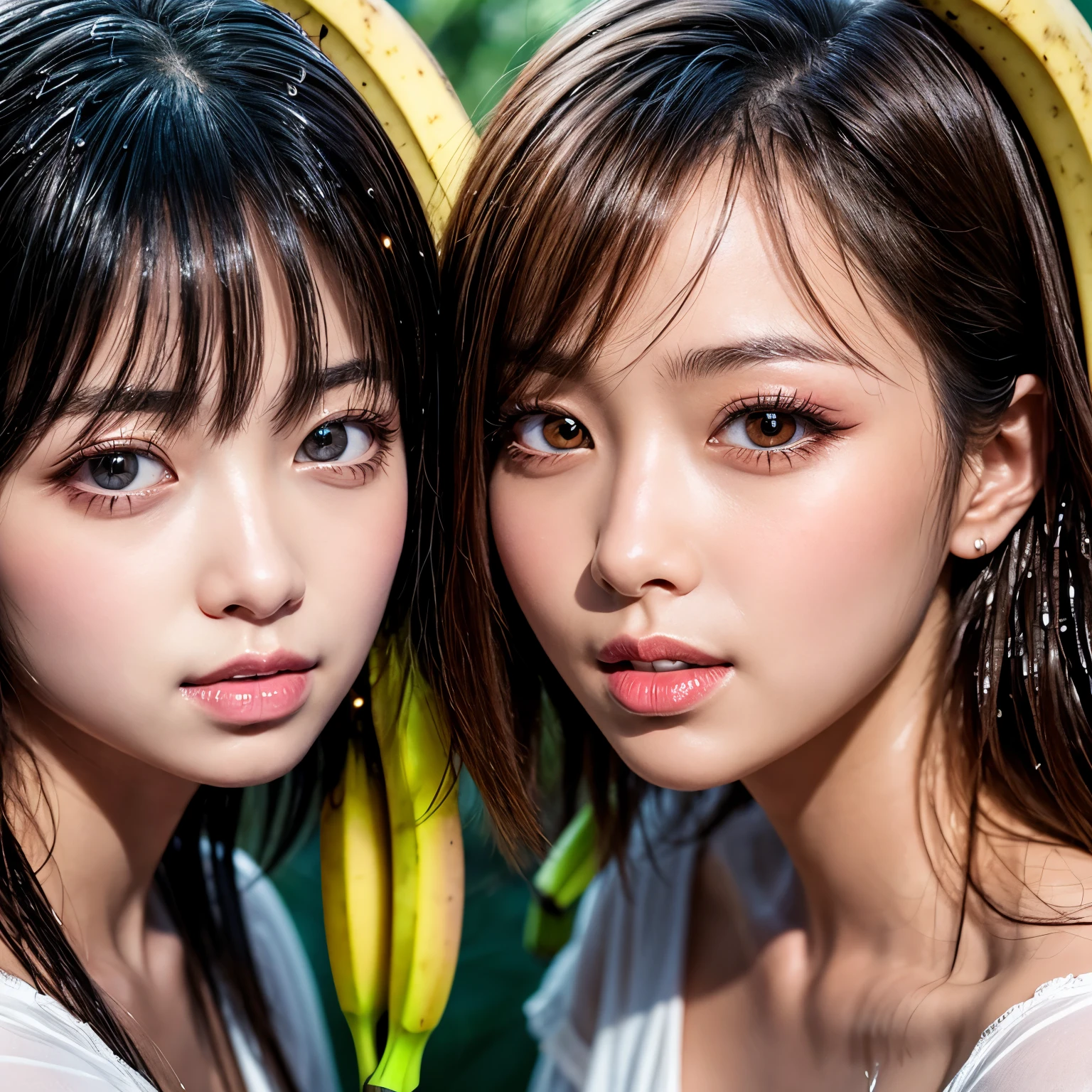 8K quality、High resolution、Two Princesses、Realistic skin texture、Two women love a penis sandwiched between them、High resolutionの肌、Women licking a man's penis with their tongues、Princess Hair、thin、Small and young breasts、Open the mouth to reveal a realistic tongue、Beautiful cleavage、Gray Hair、blue eyes、thin脚、Blonde French braid、、Full Body Shot、Wetting、Tearing clothes