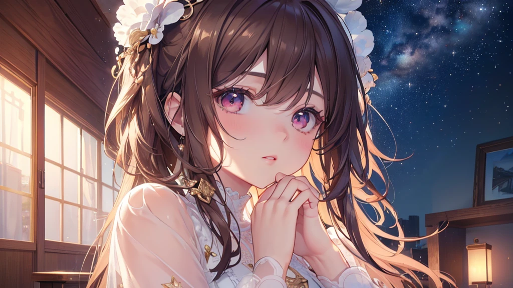(Masterpiece, top quality, super detailed CG, ultra detailed beautiful face and eyes,super detailed, intricate details:1.2), 8k wallpapers, elaborate features,
(1 person, solo:1.4)perfect cartoon illustration,(1 person, solo:1.4) 1 girl, (black tank top: 1.4), (black shorts: 1.3), love hotel, big bed, lying on bed, night, window, clean night view, full body illustration
