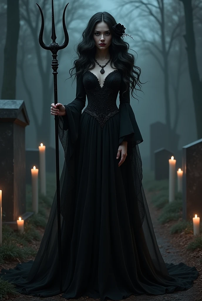 full body, beautiful female necromancer, in the style of luis royo, open front, Warhammer art, princesscore, skull staff, blink - and - you - miss - it detail, in a graveyard, by Royo --v 5.1
