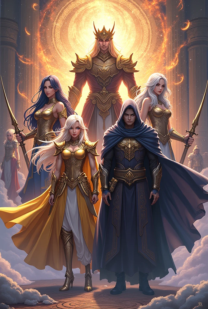 Different versions of golden Morgoth with face covered.