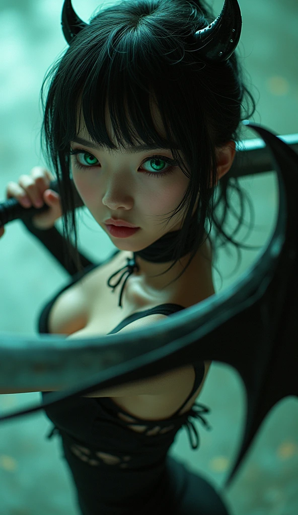 ((best quality)), ((masterpiece)), (detailed), perfect face, (((Big tits))), asian girl, black lava outfit, stocking, black slime, beautyful face, ((stocking)), high heellack long length hair)), ((detailed eyes)), lightning in the background, (dark horror castle in the background), ((she holding her own breasts)), ((lace thigh fix), (((the clothes melt off her))), (((black paint splattered on it))), breast pose, ((her face with a black assasin mask)), hot chick, full body