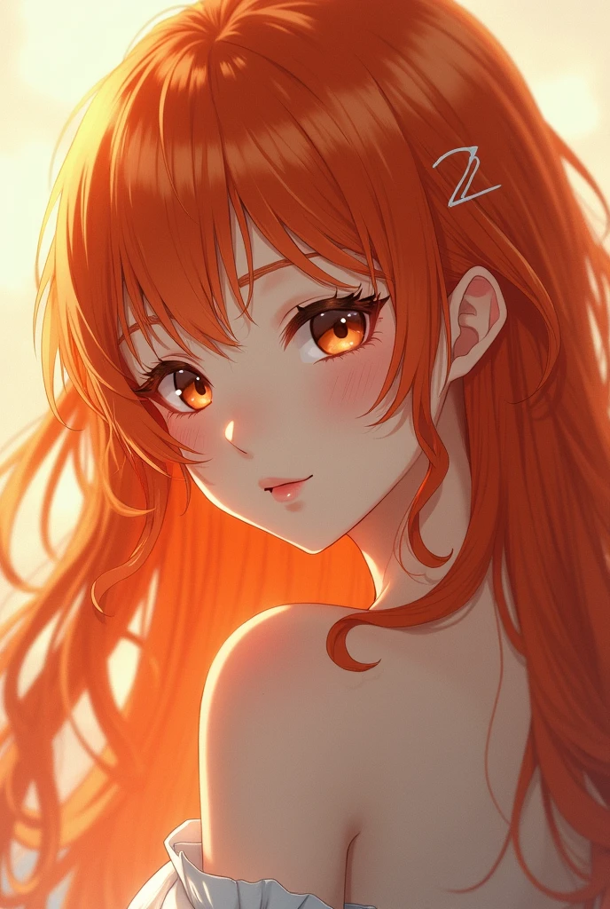 (portrait:1.5), face only, front view , masterpiece, best quality, ultra-detailed, illustration, an extremely delicate and beautiful, cute, 1girl, solo, (tube top), orange hair, brown eyes, glowing eyes, bags under one’s eyes, simple background, (tube top), bikini, face only, (face:1.5), (nsfw:1.5)