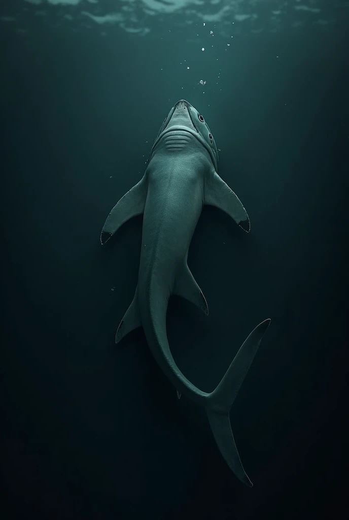 shark　Tail is large　Large tail fin　Show off your tail fin　尾びれsharkの全長より大きい　To tether the tail fin with a chain　To tie the tail with a chain