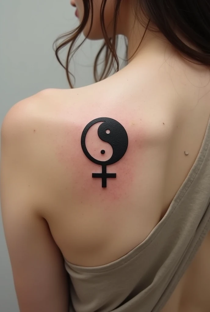 A naked girl with Toxic name tatoos on his back and 00 number tatoos on his shoulder and A naked boy with Toxic tatoos on his back and 01 number tatoos on his shoulder . Ensure that all the tatoos are visible clearly .