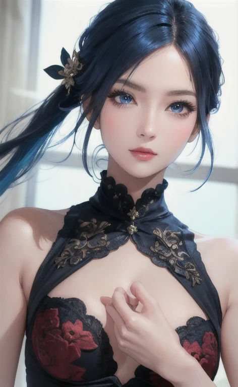 top-quality、masterpiece、hight resolution,(Pure color:0.9)、(Farbe:1.1)、(masuter piece:1,2)、、Original、highly detailed wallpaper、Fantastical、Hair beauty、Victorian、doress、Unhappy、Katyusha、Sepia color、40 years、Upper body diagram、(Small breasts:1.3)、(areola is visible:1.8)、(distinctive areola:1.4),、(The shape of the nipple is floating:1.3)
