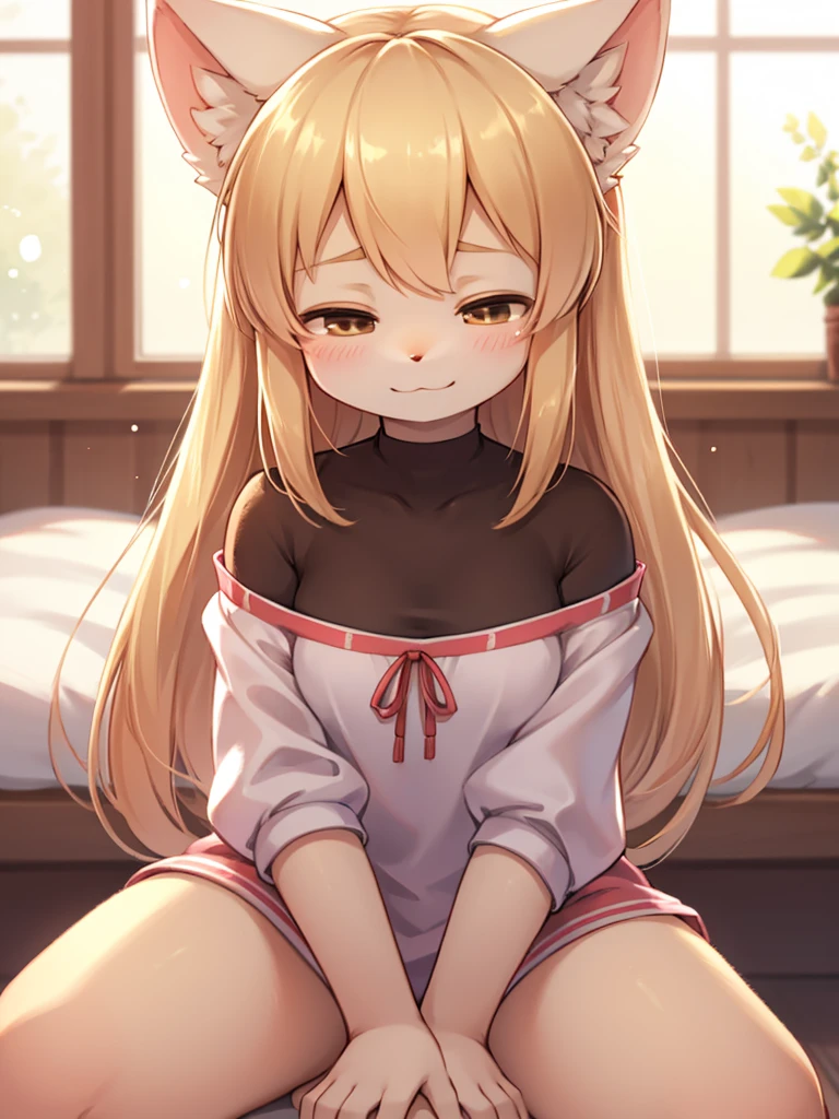 ((Masterpiece)), (Best Quality), Solo, Wada Moon, Side Ponytail, Watama Casual, Striped Dress, Sailor Collar, Hairpin, Red Necklace, Clear Sleeves, White Bow, Cardigan, Cardigan, (NSFW:1.4), Full Body