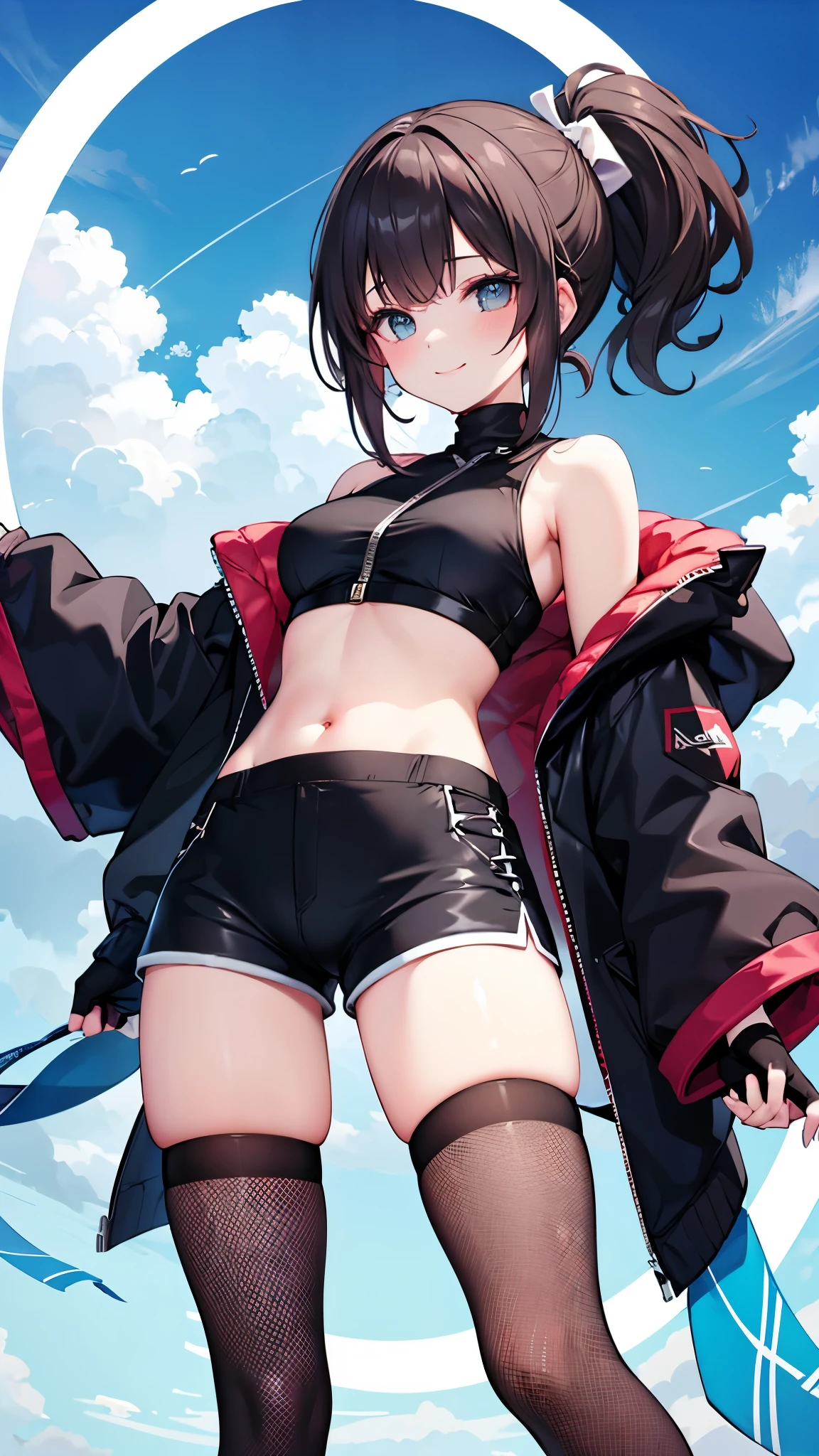 NSFW, masutepiece, Best quality, hyper HD, Top resolution, Very detailed, Professional lighting, Clean skin, Anime, One girl, Sit on the ground, raising her legs, Slender, Very cute, Little girl, middlebreast, Black hair, semi long hair, Hairy ribs, Wet clothes, clothes tug, Oversized clothes, Hoodie, Naked hoodie, Sweater labels, Wind, No panties, Subtle panty shot, pantyshot