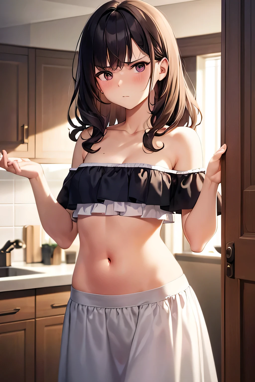 masterpiece, top-quality, Hi-Res, Misaka Mikoto raise arms perspiring Miwaki Armpit sweat Super wet Cute lingerie Shameful face ,Beautiful and perfect legs, Clean and perfect hands