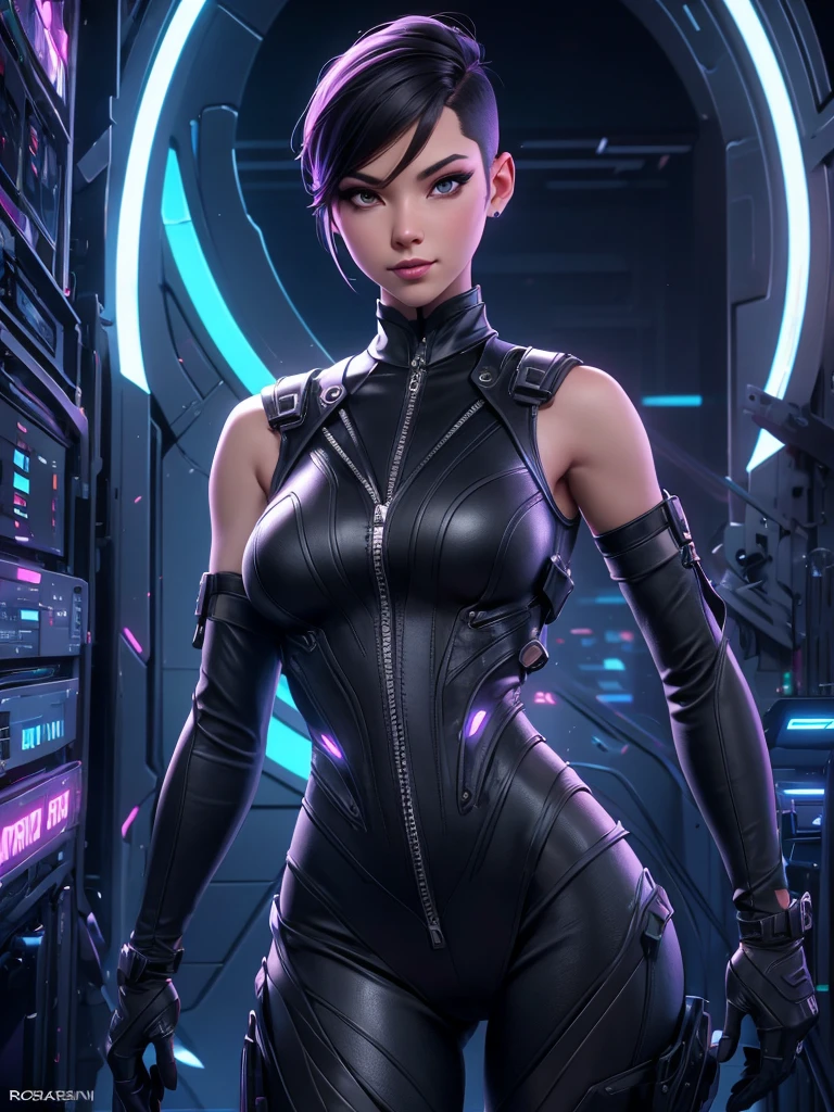 NSFW, 1girl,Cyberpunk, ((corpo inteiro):1.5), {((uma mulher))}, (30 anos) usando {((Arabic style translucent mechanical skin:1.2, with multiple intricate neon wires detailed with metal alloy, gostosa, seio grande, sexy, seios para fora, clothes with open zippers, Novo