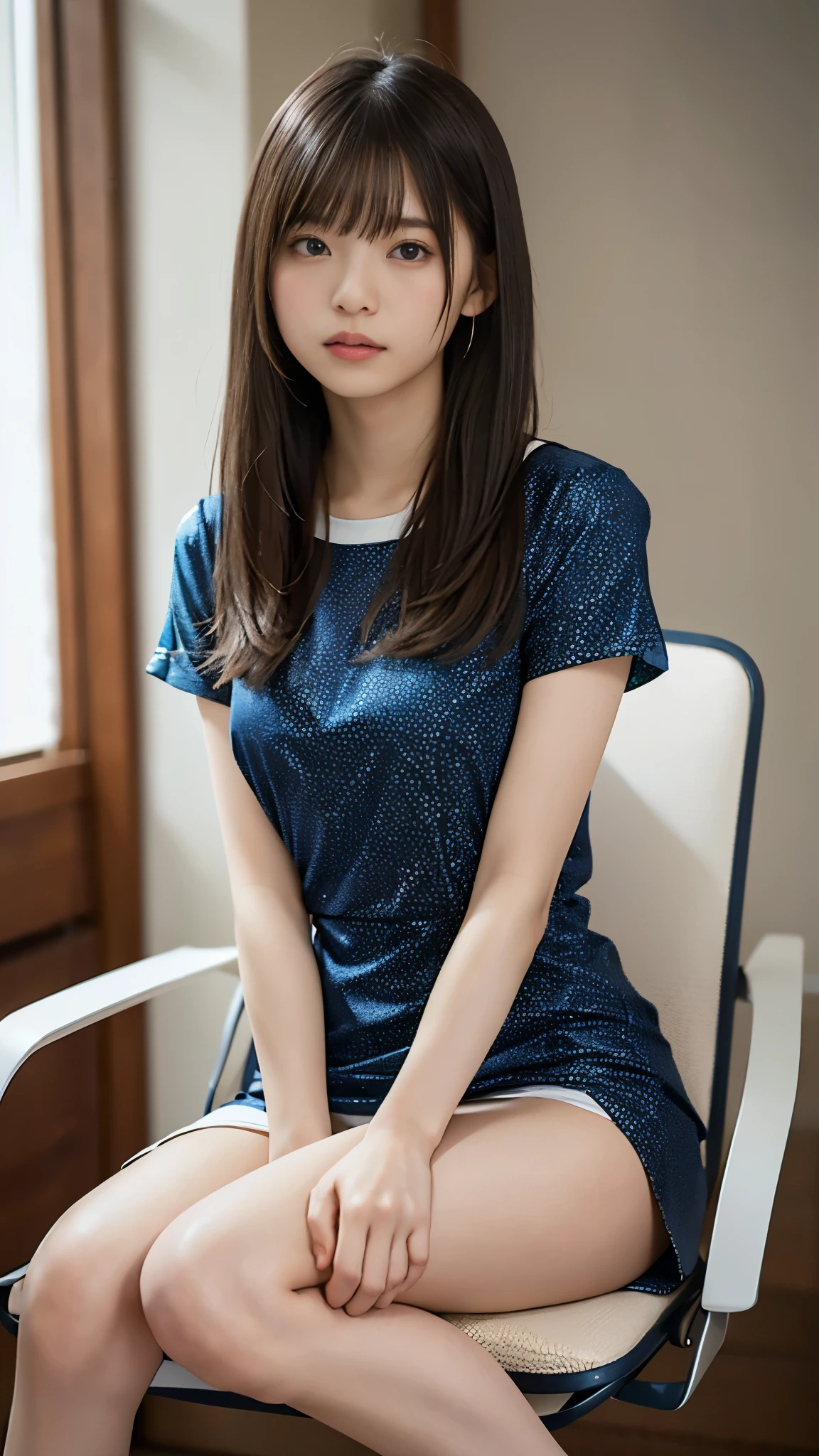 ８K、High definition、Ultra Detail、Photorealistic、Realisticで正確な描写、Realisticで正確な人体構造、High resolution、Highest quality、Japanese beautiful girl、masterpiece,Highest quality,taller than , One girl, shirt, alone, Gym suit, Realistic, Navy blue bloomers,Beautiful Face,Face Focus, An innocent smile、Natural Makeup、Perfect Skin、Charm、Active、cute