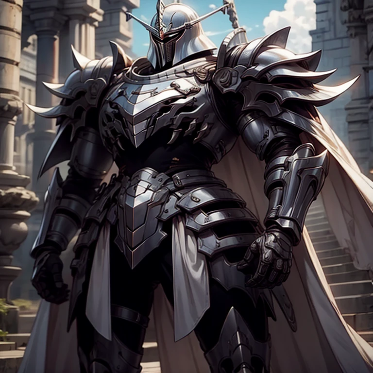 (masterpiece, best quality), 1boy,
intricate details.
covered in full silver armor.
Hyunckel with sleek silver armor.
shining silver armor.
white cape.
full plate armor.
heavy metal armor.
no face.
standing over a tiny continent on earth.