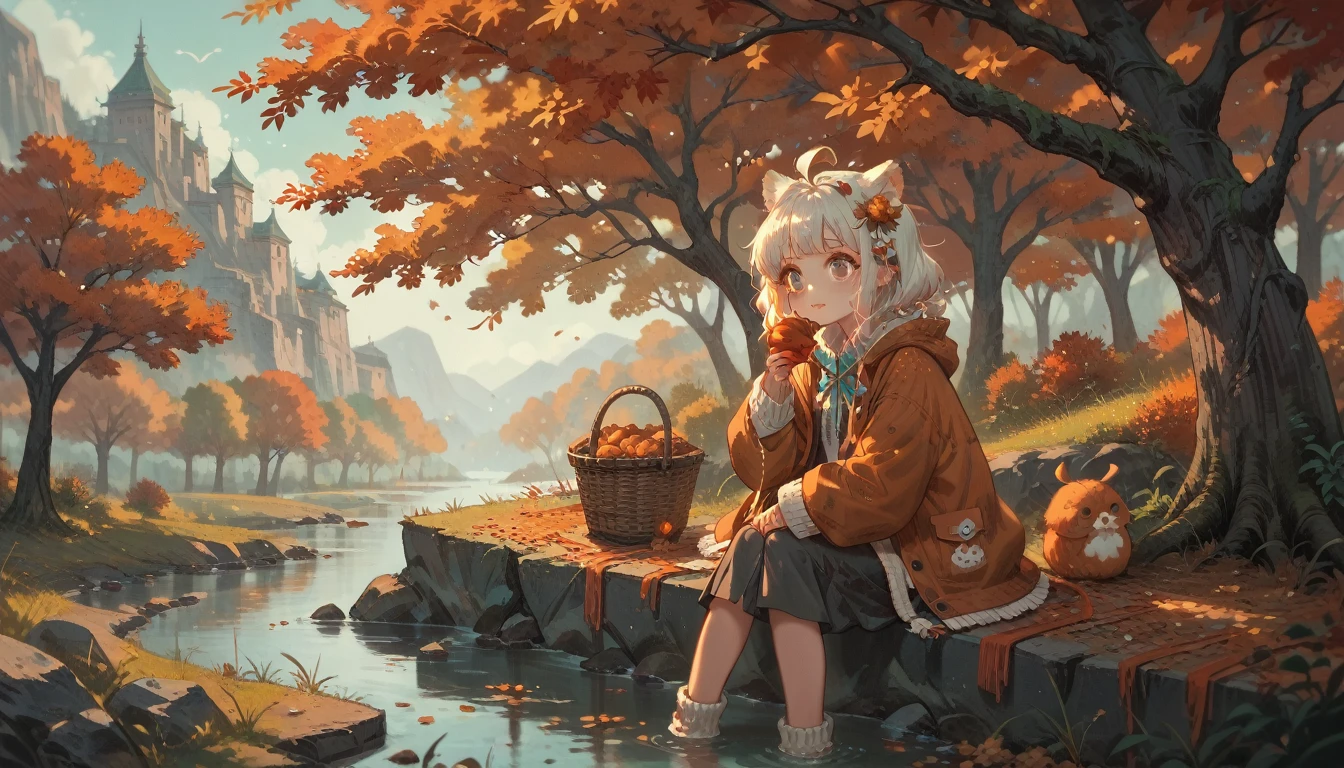 Cozy Grassland autumn ,fall , Lofi Cozy wallpaper