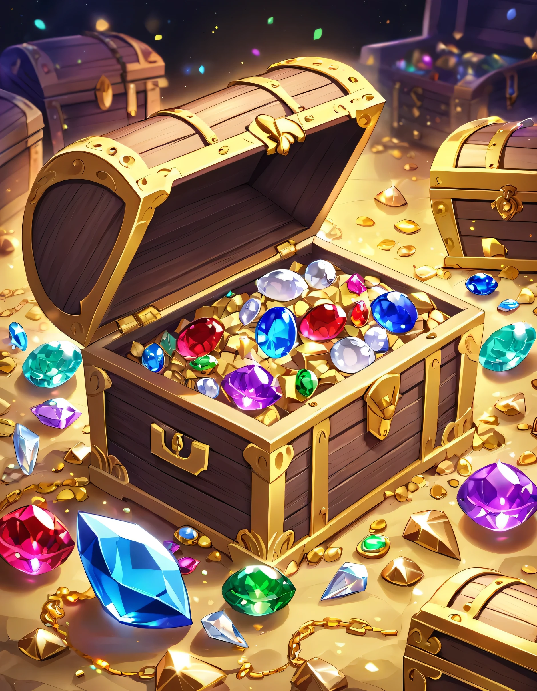 Background only、A lot of gems、Treasure、Treasure Chest