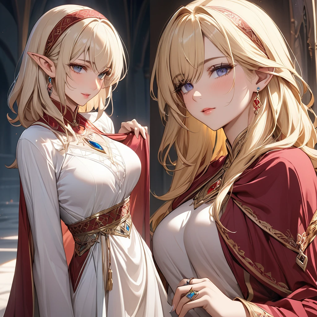 Beauty Elf Crimson Earrings Anime Blonde Blue Eyes Blush Angry Hollow Eyes Raise Hands Crossed
Pleasure Red Dress