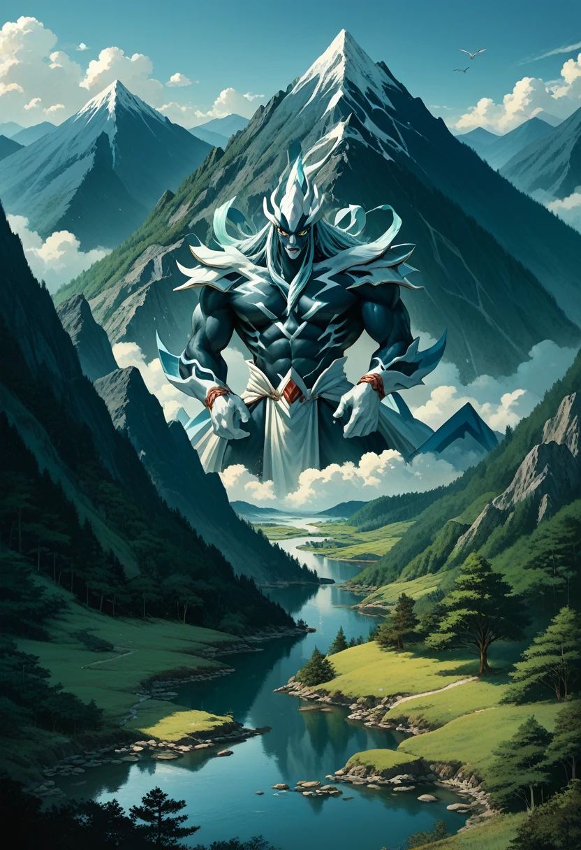 Daidarabotchi's giant , said to have created mountains and lakes , is even larger than legendary creatures like Yamata no Orochi and Otakemaru