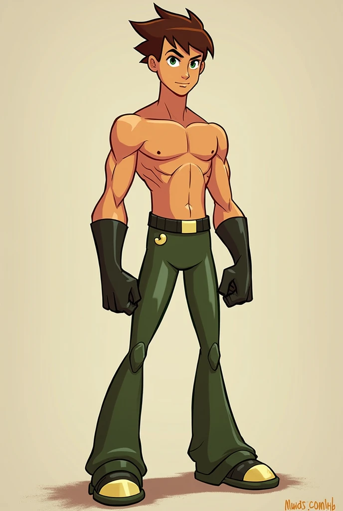 solo, male, Legoshi from beastars, standing pose, naked, skinny toned body, (wearing a black leather jacket, black tiny panties), (Full BodyFocus), looking at the viewer, low angle, head to thighs, high detailed, masterpiece, bedroom background, by Meesh