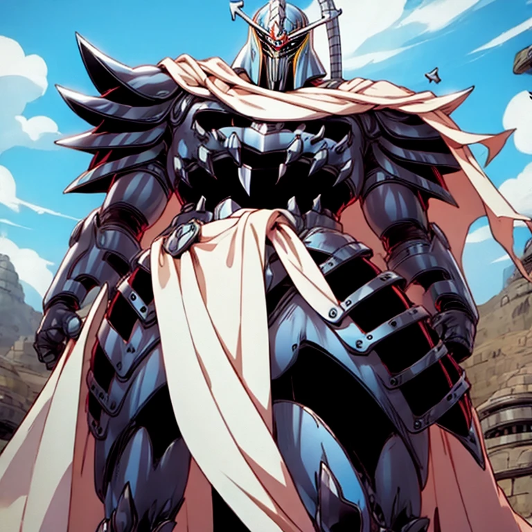 (masterpiece, best quality), 1boy,
intricate details.
covered in full silver armor.
Hyunckel with sleek silver armor.
shining silver armor.
white cape.
full plate armor.
heavy metal armor.
no face.
standing over a tiny continent on earth.