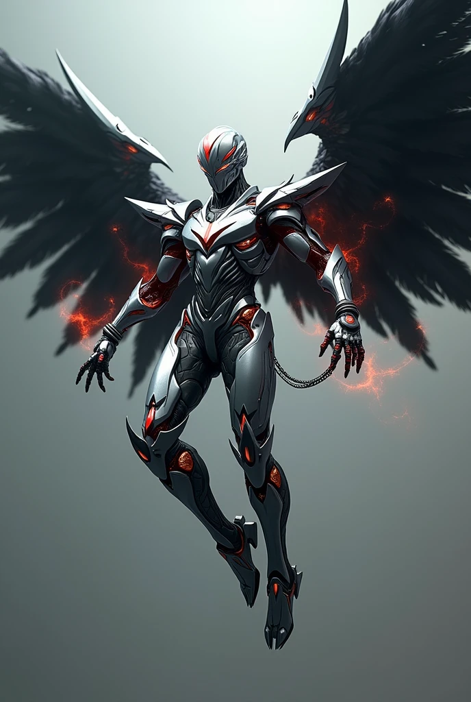 a handsome angel, majestic appearance, he wears mechanical suit, mechanical big wings, he is flying in the space, the background is a black hole shaped like a red Rose, bright red stars, animeart, masterpiece, best quality, amazing quality, very aesthetic, newest, highly detailed, high-resolution, volumetric lighting, cinematic.