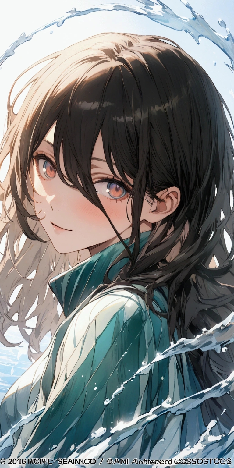 (masterpiece, high quality, Best, Official Art, Beautiful and aesthetic, Long-term contact:1.2),    Fluid Movement, Charming pattern,
1 girl, freckle, Jade Eyes, Black long hair,
portrait, Solitary, Upper body, Looking at the audience, Detailed background, Delicate face, :0.8>, crystallized aluminum,  elemental water wizard,  swirling water, controlling the water, Fantasy Warlock Suit, Dynamic poses, Floating particles,  Ethereal Dynamics, water,  steam, Background of ocean, Blue tint, coastal,  Ethereal atmosphere,   water clothes,See through, Stream of water,water floating,Spiral water