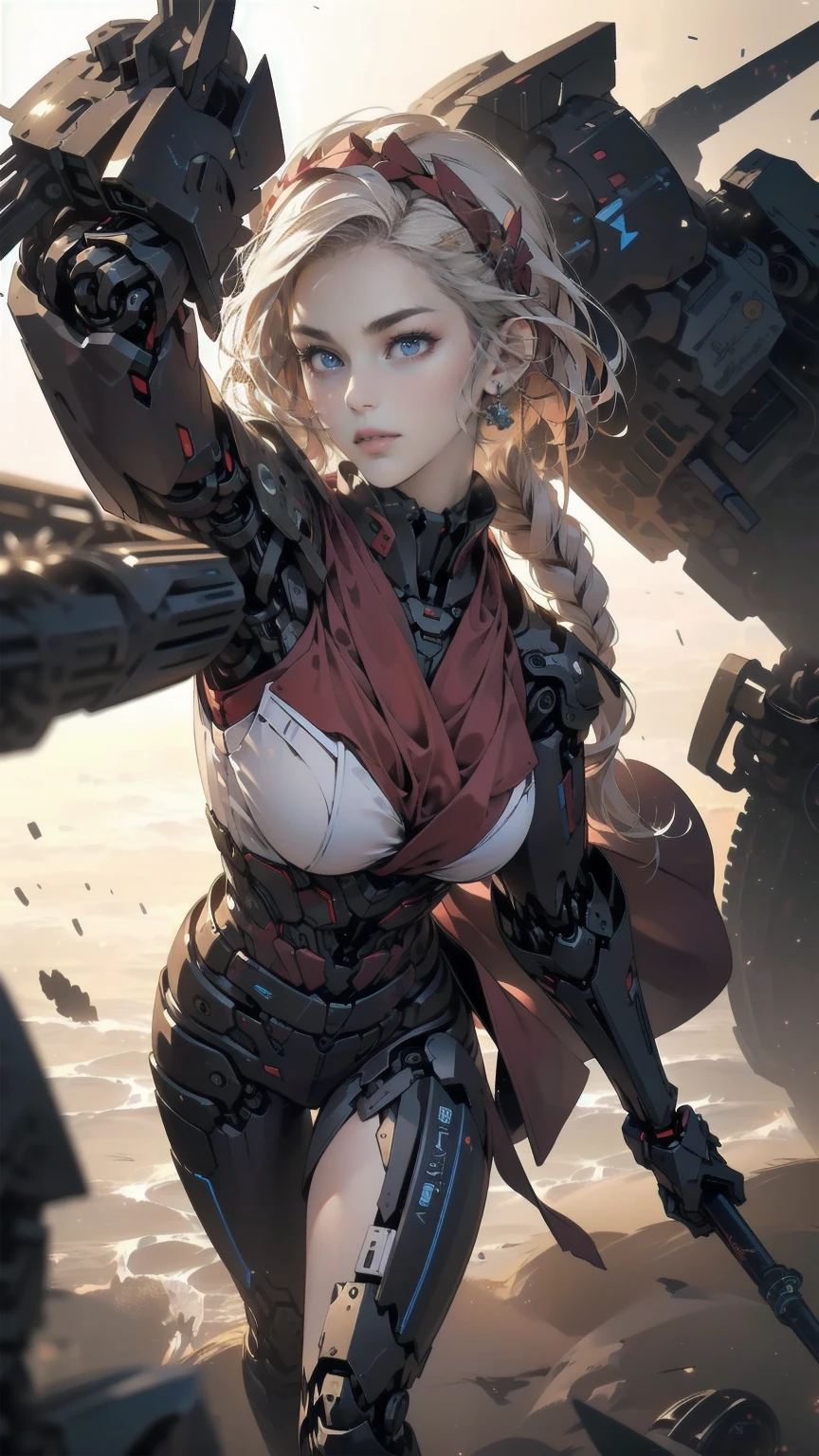 (( (tmasterpiece)，（Very detailed CG Unity 8K wallpaper），(bustshot:1.5), best qualtiy，cinmatic lighting，Photorealsitic, 细致背景，beatiful detailed eyes，Bright pupils，（Very fine and beautiful），（Beautiful and detailed eyes description），ultra - detailed，tmasterpiece，hight resolution)), Rose gold armor, Richly decorated armor, a beautiful woman warrior, Shorthair, Platinum Blonde Hair, cleavage of the breast