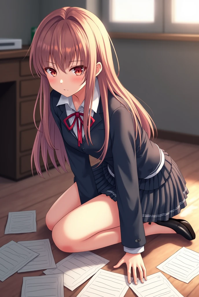 (realistic:1.3), finely detailed, quality,(masterpiece:1.2), (photorealistic:1.2), (best quality), (detailed skin:1.3), ,(loli:1.0),aknogizaka46,young,,(small breasts:1.3),flat breasts,teens girl,,,(Nalazer:1.3),( white blouse:1.3),(ribbon:1.1),(red pleated skirt:1.3),A dark-haired,delicate and body,in a my house、frontage、full bodyesbian、white socks, room,bed,desk,chair,book,pc、sitting on the floor,(seiza:1.2),(dogeza:1.5),,(skinny:1.2),beautiful girl,akb48,nogizaka46,(braid short ponytail:1.2),,(full-face blush:1.0),,,(open_mouth:1.2),(cry:1.5),,(lamentation:1.3),(tears:1.0),(arms behind back:1.7),( restrained:1.7),(shackles:1.7),(bdsm:1.7),(metal collar:1.5),(blindfold:1.9),(looking up at viewer:1.2),(tongue out:1.5),,(facial:1.7),(cum on face:1.7),bukkake,penis,cum,fellatio,