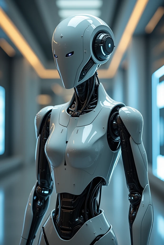 (masutepiece, Humanoid robot with complex machinery:1.3), (Captivating depiction of human-shaped robot figures:1.2),Beautie、 (Meticulously crafted to showcase the fusion of technology and aesthetics:1.2), (The body of the robot consists entirely of complex gears, Gold and titanium parts:1.1), (Wires intricately interweave the frame to form a mechanical circulatory system:1.1), (Strategically positioned porcelain plates to protect critical components:1.1), (Human-like head with a perfectly symmetrical face:1.1), (Thick and dark eyebrows surround expressive features:1.1), (Hair styled in stunning upsweep fashion, Vibrant shades of blue:1.1), (Set in a scientific laboratory, Focus Lighting Robot:1.1), (A spotlight that highlights the complexity of its machines and the beauty of their design:1.1), (Meticulous attention to gear details, wires, and Components:1.1), (A depiction that captures the harmonious fusion of humans and technology:1.1), (A sense of wonder and innovation represented by the creation of robots:1.1), (Images that inspire reflection on the future of human-machine interaction:1.1), (Precision meets aesthetics、Artwork that creates captivating and thought-provoking compositions:1.1)), Cinematic, ultra-detailliert, Insane details, Beautifully color graded, Unreal Engine, degrees of , Hyper-Resolution, Megapixel, cinematic lightening, Anti-aliasing, FKAA, TXAA, nffsw, SSAO, post processed, Post Production, Tone Mapping, ....CGI, VFX, tokusatsu, insanely detailed and intricat, Hyper maximalist, Hyper realistic, Volumetric, Photorealistic, ultra photoreal, Ultra-detailed, Intricate details, super detailed, fulcolor, Volumetric lightning, nffsw, Realistic, Unreal Engine, 16 K, Sharp Focus, Octane Render