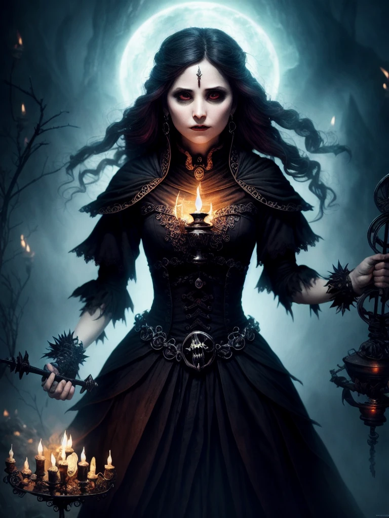 Leak - A shapeshifting witch with a grotesque face, practicing black magic, MASTERPIECE by Aaron Horkey and Jeremy Mann, sharp, masterpiece, best quality, Photorealistic, ultra-high resolution, photographic light, illustration by MSchiffer, Hyper detailed