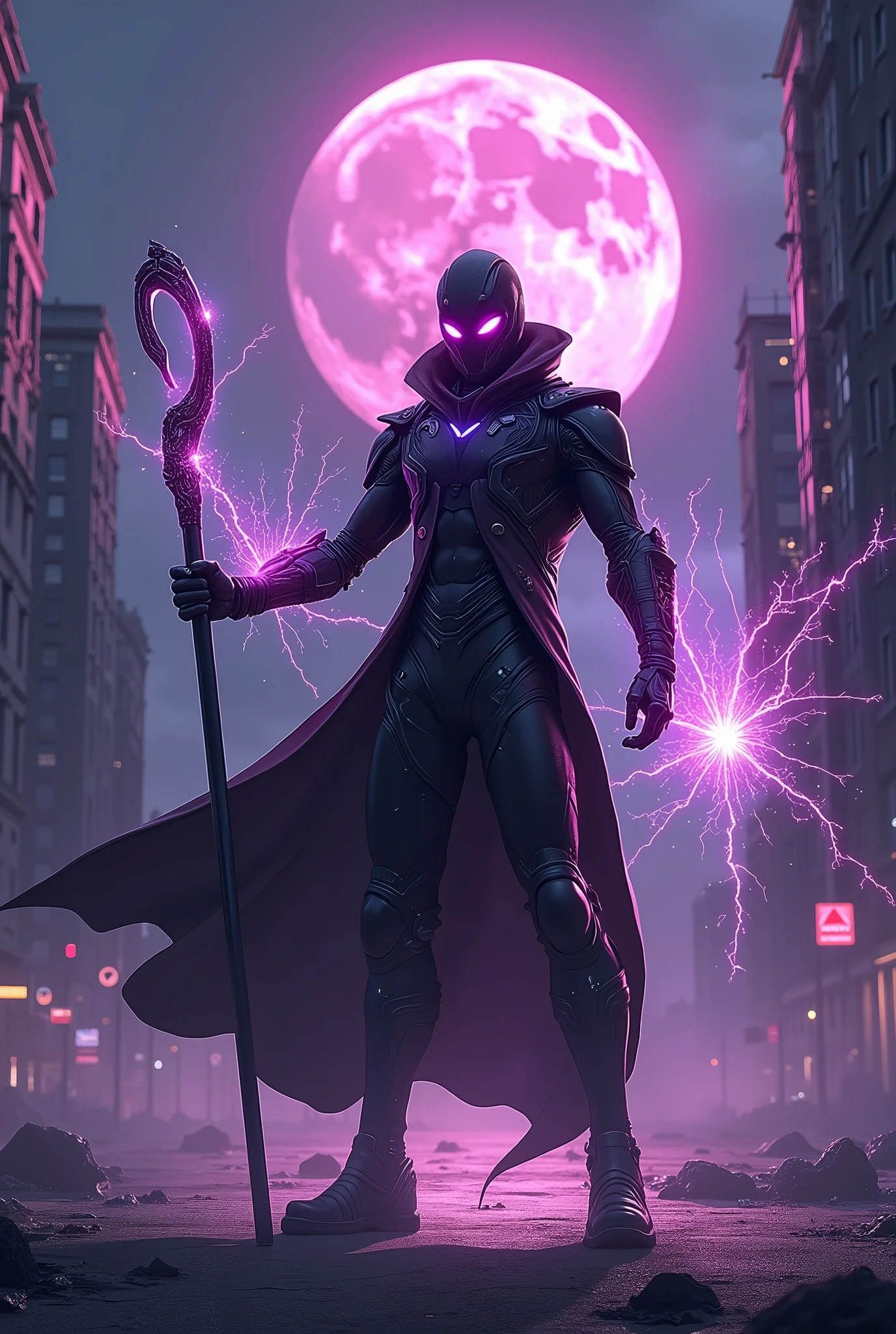 Hawk Moth is 3 men, hawk moth wearing purple and gray mask, long purple coat, black jeans, purple butterflies are flying around him, he has a magic wand in his hand,full body,3d animation,disney inspiration,high quality image,8k