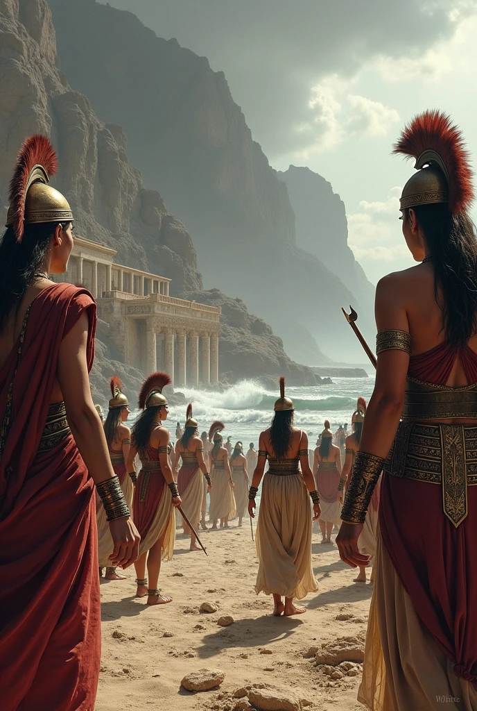 (best quality, UHD, realistic photography, official art:1.2, by Greg Rutkowski), ethereal ancient Greek female celebrities, (gracefully adorned in short ancient Greek dresses and sandals:1.2), gracefully striding down the prestigious red carpet, a sea of fans and spectators in the background, the golden hour casting a heavenly light, a bustling and joyous ambiance reminiscent of an ancient Greek celebration.