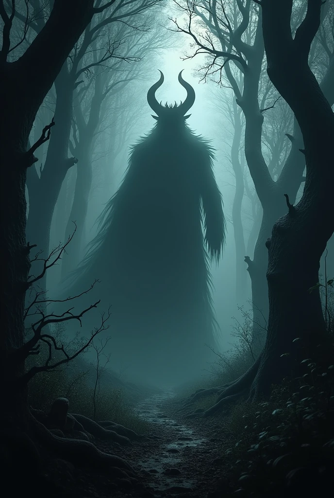 Wendigo, A lone hero, silhouetted against a stormy skyline, surrounded by thick fog, reminiscent of the work of Francis Ford Coppola