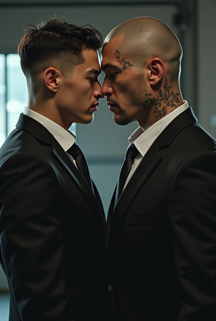 dos hombres guapos desnudos abrazados, estilo cyberpunk