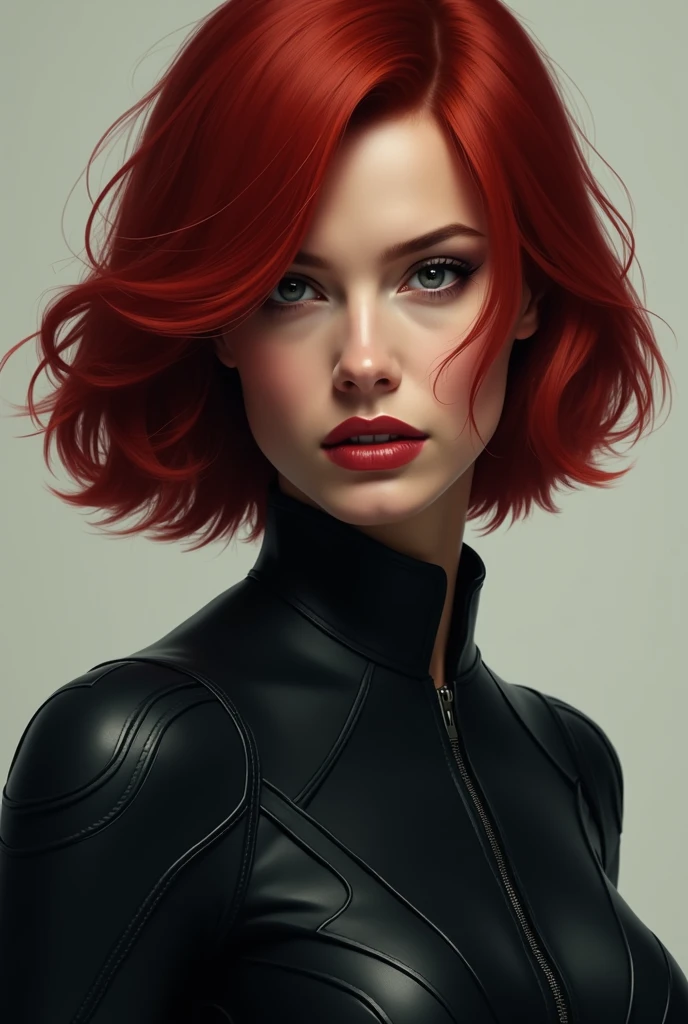 abs,  ((solo)),  standing,   short hair, red hair,    black hair , multicolored hair,  hair over one eye,  two-tone hair,  brown eyes,  gloves ,muscular,  skin tight red bodysuit, makeup,  closed mouth,  close up,    covered nipples,  covered navel , boots , thick eyebrows, angry expression, staring at viewer,
(insanely detailed, beautiful detailed face, masterpiece, best quality)     <lora:ASH-09:0.7>